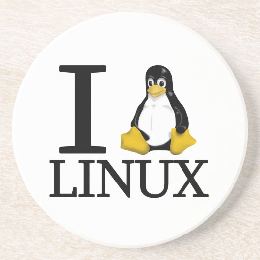 I Pinguin Linux 2 Sandstein Untersetzer (Vorne)