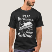 I Play Harmonica Past My Bedtime Harmonicist Mouth T-Shirt (Vorderseite)