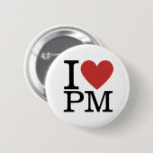 I ❤️ PM Projektmanagement für Mitarbeiter CUSTOM B Button (Vorne & Hinten)