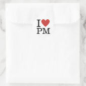 I ❤️ PM Projektmanagement-Mitarbeiter CUSTOM Runder Aufkleber (Tasche)