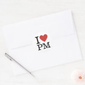 I ❤️ PM Projektmanagement-Mitarbeiter CUSTOM Runder Aufkleber (Umschlag)