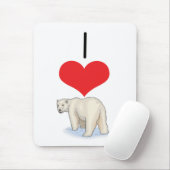 I polare Bären des Herz-(Liebe) Mousepad (Mit Mouse)
