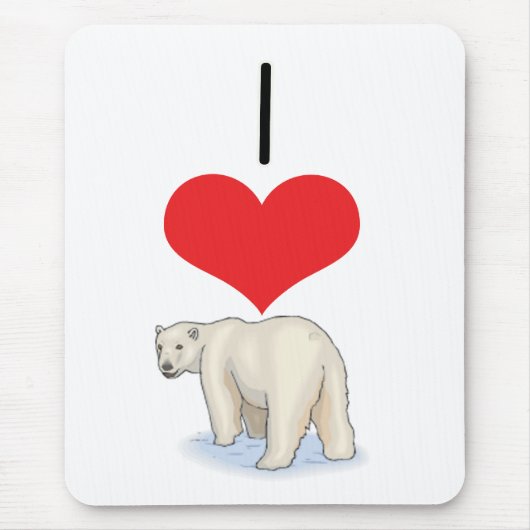 I polare Bären des Herz-(Liebe) Mousepad (Vorne)