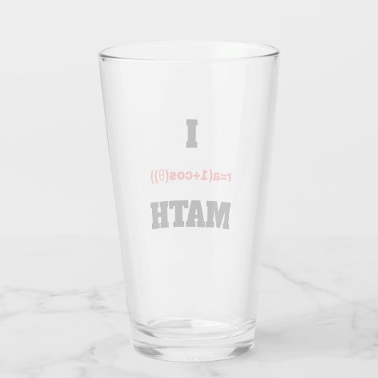 I Polargleichung (Herz) Math Glas (Rückseite)