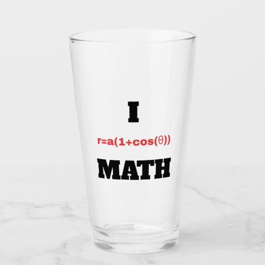 I Polargleichung (Herz) Math Glas (Vorderseite)