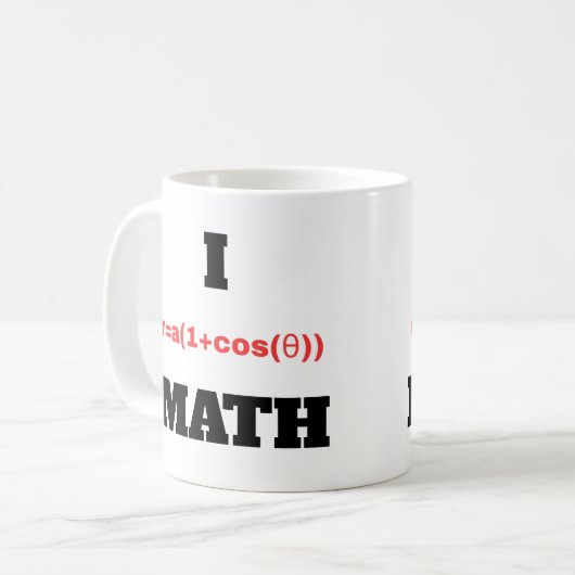 I Polargleichung (Herz) Math Kaffeetasse (Vorderseite Links)