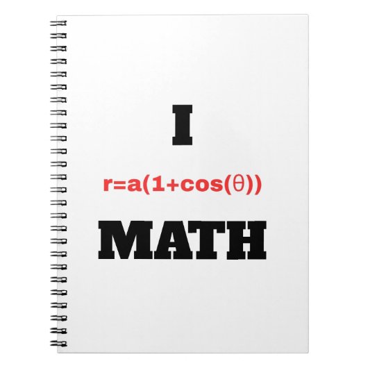 I Polargleichung (Herz) Math Notizblock (Vorderseite)