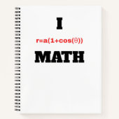 I Polargleichung (Herz) Math Notizblock (Vorderseite)