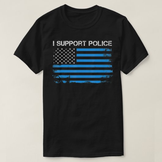 I POLIZEIUNTERSTÜTZUNG BLUE USA FLAG1 T-Shirt (Design vorne)