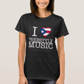 I Pr Heart Style Music Black T Shirt (Vorderseite)