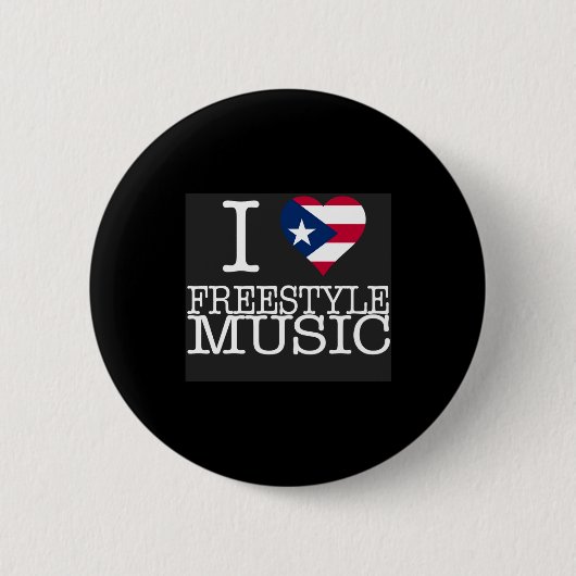 I Pr Heart Style Music Black T Shirt Button (Vorderseite)