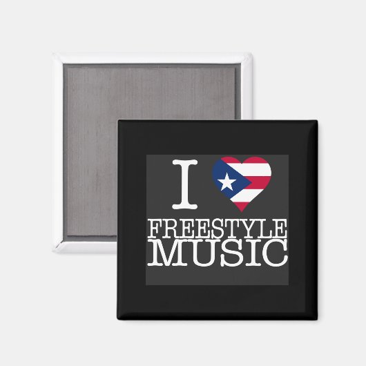 I Pr Heart Style Music Black T Shirt Magnet (Vorderseite/Rückseite)