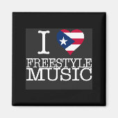 I Pr Heart Style Music Black T Shirt Magnet (Vorne)