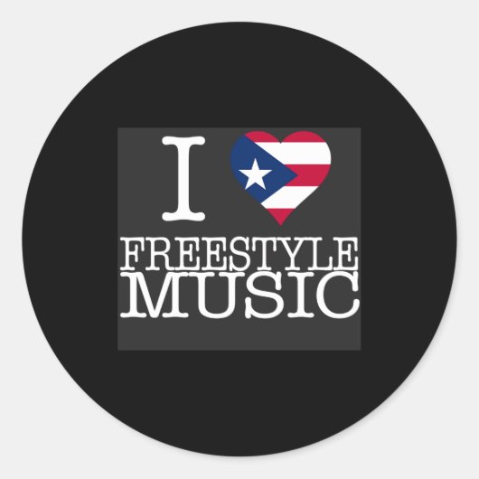 I Pr Heart Style Music Black T Shirt Runder Aufkleber (Vorderseite)