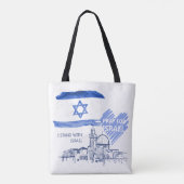I pray for Israel I stand with Israel. World Peace Tasche (Rückseite)