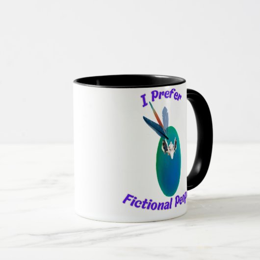 I Prefer Fictional People Mug for Writers Readers Tasse (VorderseiteRechts)