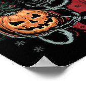 I Prefer Halloween Christmas Creepy Cute Skeleton  Poster (Ecke)
