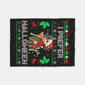 I Prefer Halloween Christmas Sweater Funny Holiday Fleecedecke (Vorderseite (Horizontal))