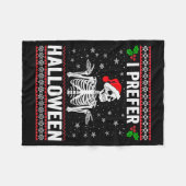 I Prefer Halloween Christmas Sweater Funny Holiday Fleecedecke (Vorderseite (Horizontal))