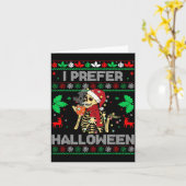 I Prefer Halloween Christmas Sweater Funny Holiday Karte (Gelbe Blume)