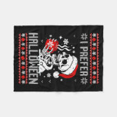 I Prefer Halloween Christmas Sweater Skeleton Ugly Fleecedecke (Vorderseite (Horizontal))