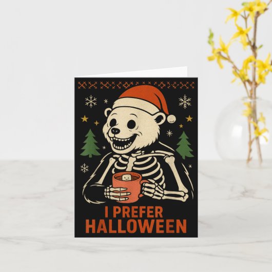 I Prefer Halloween Tree Bear Skeleton Christmas Wo Karte (Gelbe Blume)