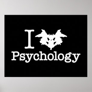 I Psychologie des Herz-(Rorschach Tintenkleks) Poster