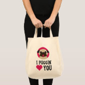 I Puggin Liebe Sie Mops-Tasche Tragetasche (Vorderseite (Produkt))