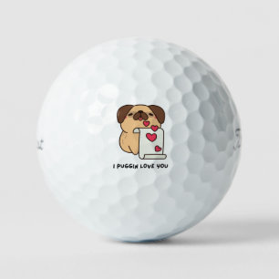 'I Puggin Love You' Mops-Hund-Liebhaber Haustier-E Golfball