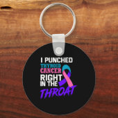I Punched Thyroid Cancer Funny Thyroid Cancer Surv Schlüsselanhänger (Vorderseite)