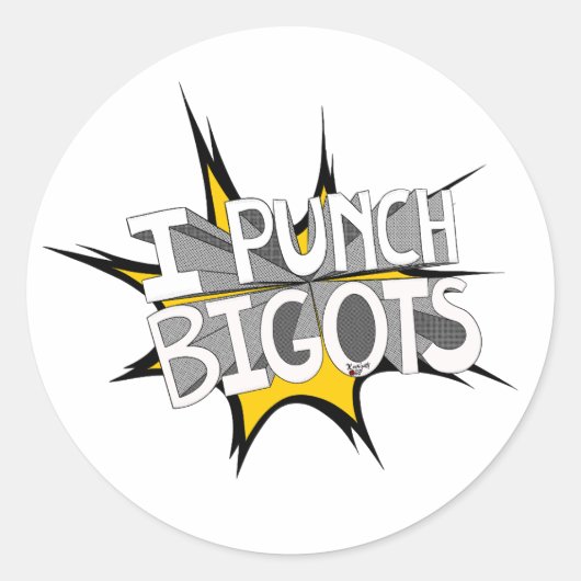 I PUNCHT BIGOTS CLASSIC ROUND STICKER (Vorderseite)
