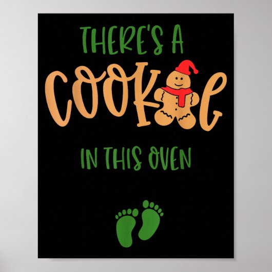 I Put A Cookie In That Oven Couples Christmas Preg Poster (Vorne)