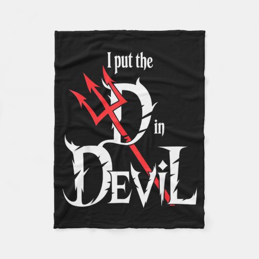 I Put D In Devil Halloween Funny Couple Halloween Fleecedecke (Vorderseite)
