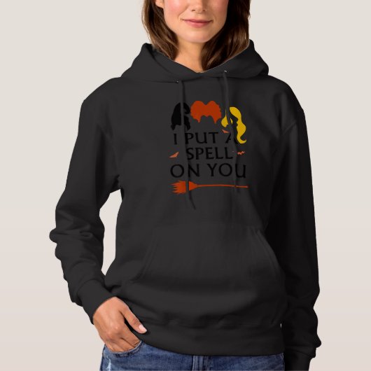 I Put Spell On You Witch Sisters Halloween Quote Hoodie (Vorderseite)