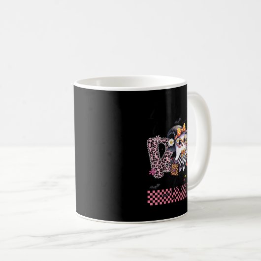 I Put The Boo In Boujee Cute Ghost Leopard Boujie Kaffeetasse (VorderseiteRechts)