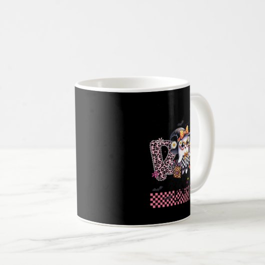 I Put The Boo In Boujee Cute Ghost Leopard Boujie Kaffeetasse (VorderseiteRechts)