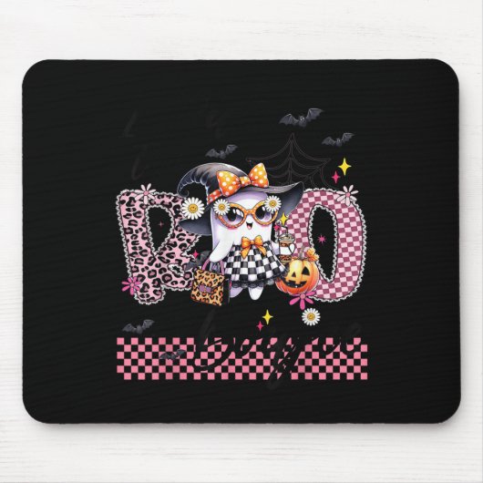 I Put The Boo In Boujee Cute Ghost Leopard Boujie Mousepad (Vorne)