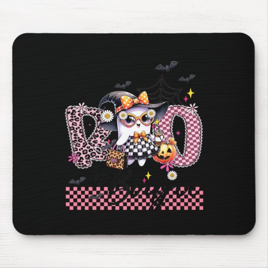 I Put The Boo In Boujee Cute Ghost Leopard Boujie Mousepad (Vorne)