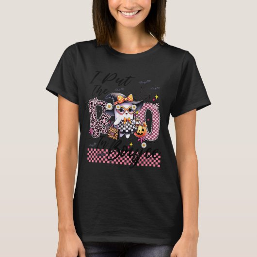 I Put The Boo In Boujee Cute Ghost Leopard Boujie T-Shirt (Vorderseite)