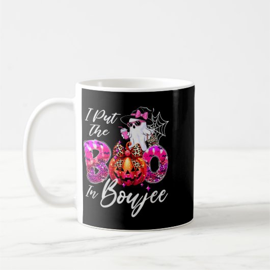 I Put The Boo In Boujee Cute Leopard Boujie Ghost Kaffeetasse (Links)