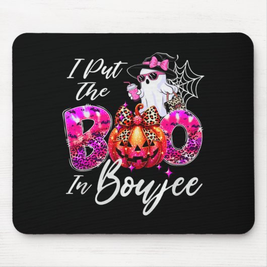 I Put The Boo In Boujee Cute Leopard Boujie Ghost Mousepad (Vorne)