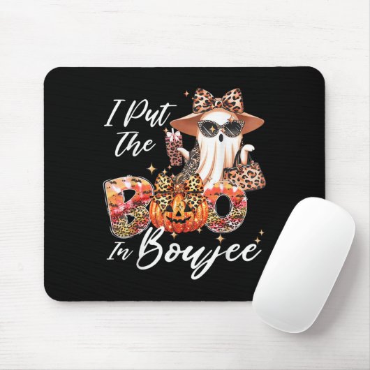 I Put The Boo In Boujee Cute Leopard Boujie Ghost Mousepad (Mit Mouse)