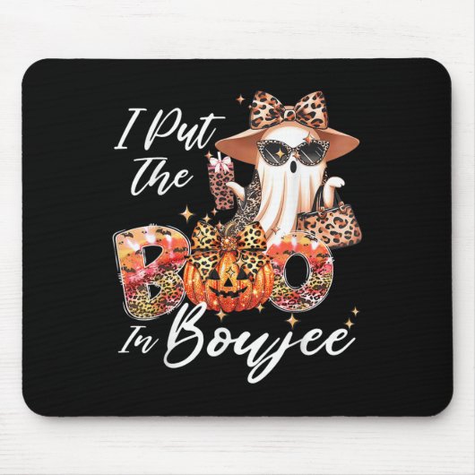 I Put The Boo In Boujee Cute Leopard Boujie Ghost Mousepad (Vorne)