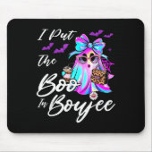 I Put The Boo In Boujee Funny Leopard Boujie Ghost Mousepad (Vorne)