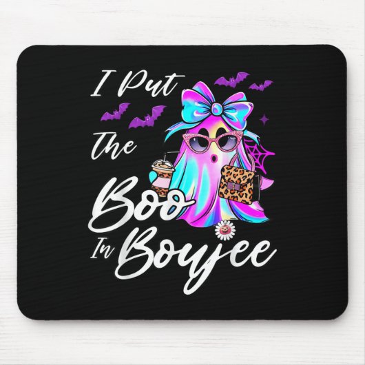 I Put The Boo In Boujee Funny Leopard Boujie Ghost Mousepad (Vorne)