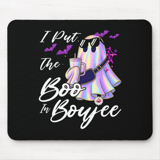 I Put The Boo In Boujee Funny Leopard Boujie Ghost Mousepad (Vorne)