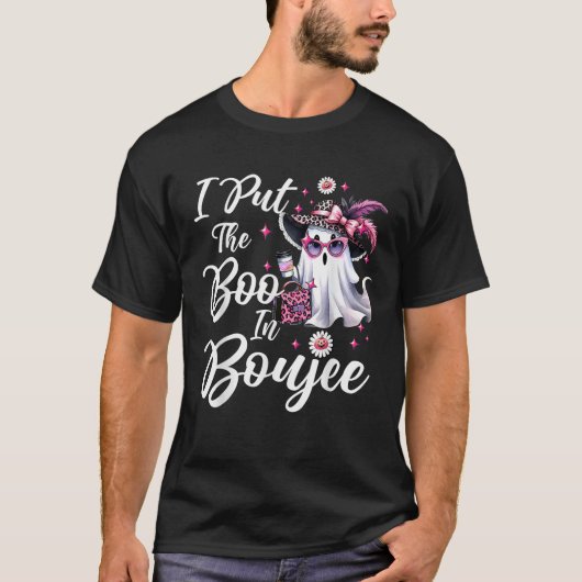 I Put The Boo in Boujee Ghost Funny Pink Leopard H T-Shirt (Vorderseite)