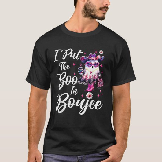 I Put The Boo in Boujee Lace Ghost Funny Leopard H T-Shirt (Vorderseite)