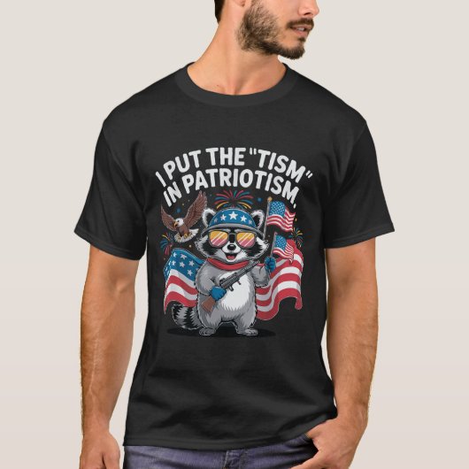 I Put The Tism In Patriotism Athletic Eagle T-Shirt (Vorderseite)