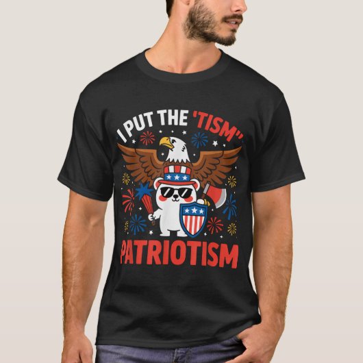 I Put The Tism In Patriotism Athletic Eagle T-Shirt (Vorderseite)